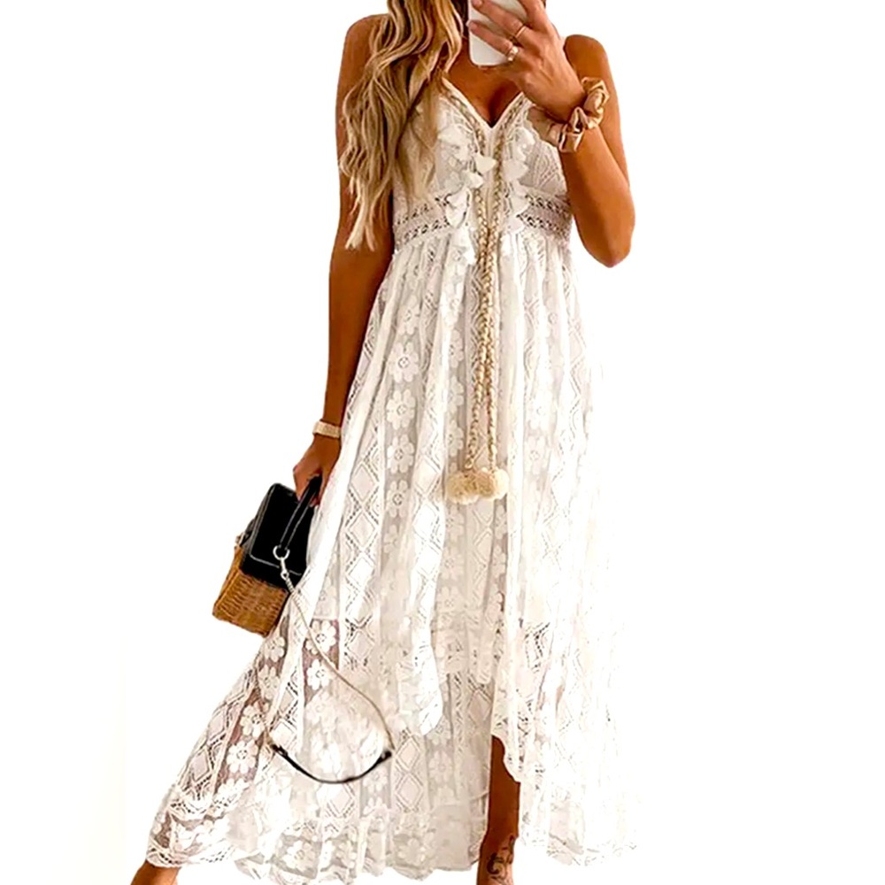 👗 NEW, BOHO Summer Lace Maxi Dress, Various Sizes Available — Sm, Med & Lg